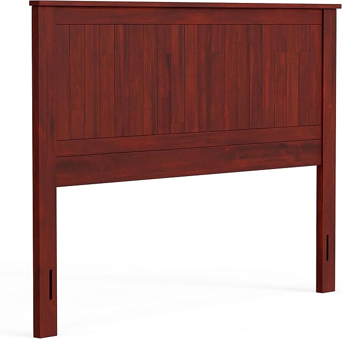 Glenwillow Home Wainscott Wood Panel Headboard in Cherry - Queen Size