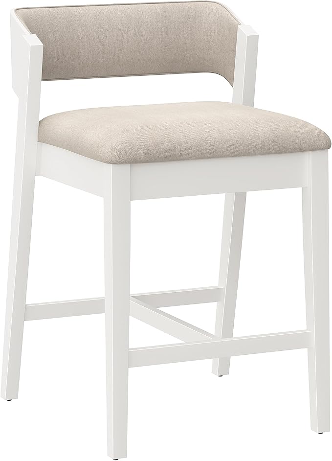 Hillsdale Dresden Wood Counter Height Stool, White
