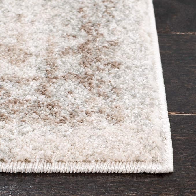 SAFAVIEH Area Rug 8x10 - Evoke Collection - Large - Ivory & Taupe, Distressed Design, Non-Shedding & Easy Cleaning, Ideal for Living Room, Bedroom, Dining Space (EVK256E)