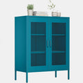 40"H Blue Bathroom Storage Cabinet,Navy Blue Storage Cabinets,Metal Bathroom Floor Cabinet with 2 Adjustable Shelves&2 Doors,Small Blue Locker Cabinets with Adjustable Shelves & Doors for Hallway,