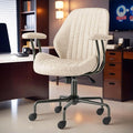 High Back Office Chair,Modern Swivel Office Chair,Brown Suede Fabric Gaming Chair,Height Adjustable Home Office Desk Chair with Lumbar Support