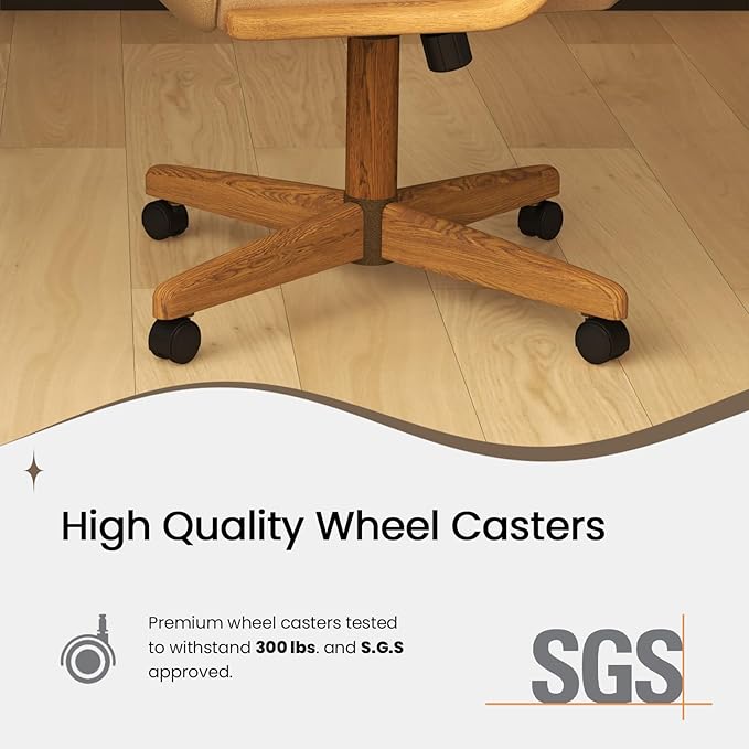 Chromcraft Douglas Set of 6 Classic Caster Swivel Tilt Dining Chairs Swivel Tilt Dining Chairs, Kitchen Chairs (Taupe-Chestnut)