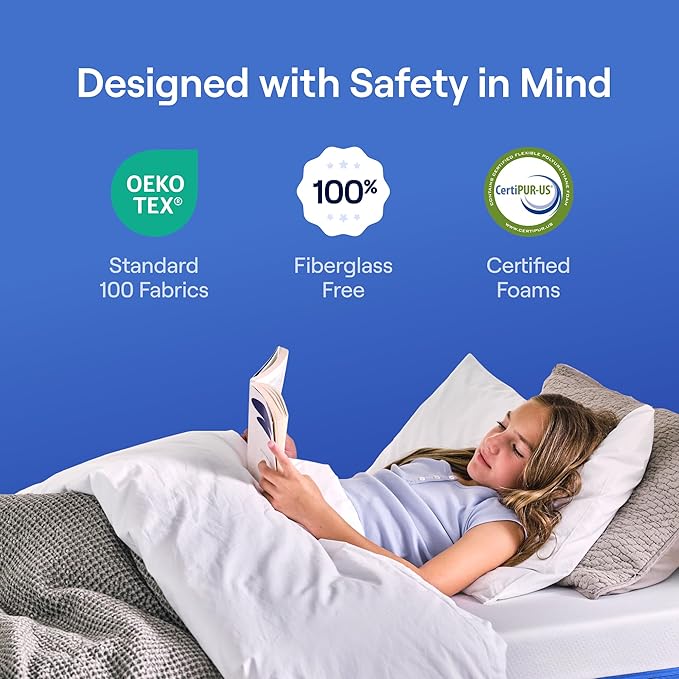 Nectar Kids Twin Mattress 8” - 2-Sided Design for Growing Children - Pressure Relieving Memory Foam - Fiberglass Free - 365 Night Trial - Mattress in a Box