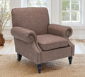 Accent Chair,22.4" Seat Depth Armchair with Roll Arms,36.6W*34.3D*34.6H Living Room Chair,Wood Legs,Set of 1,Faux Leather in Taupe