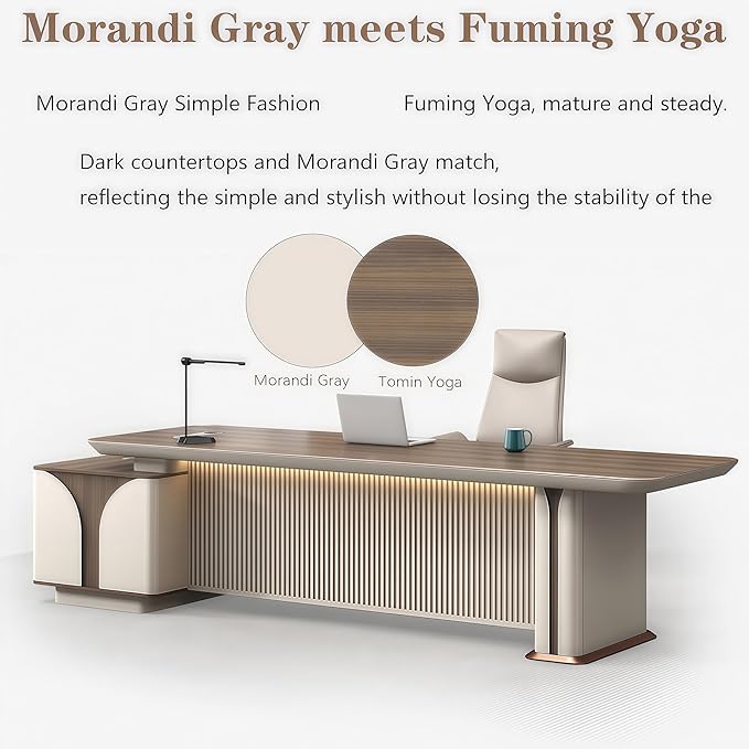 Modern L Shaped Desk, 78.7 inch Large Desk with Storage, Executive Desks for Home Office No Installation Required with Drawers and Lockable