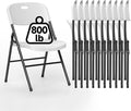 100 Pack Folding Chair, 800 Weight Limit Heavy Duty Plastic Folding Chair Portable Seating for Indoor Outdoor Events, Wedding, Party, Restaurant, Meeting Room White