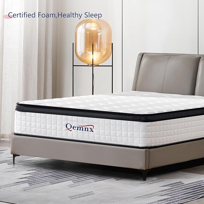12 Inch King Hybrid Mattress – Medium Firm, Memory Foam & Responsive Pocket Springs, Enhanced Edge Support, Motion Isolation, Pressure Relief, Eco-Friendly, Compressed for Easy Setup