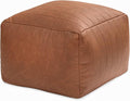 Anji Mountain 100% Handmade & Handcrafted Comfortable Home Décor Pouf Ottoman Footrest for Living Room, Bedroom, Nursery, Kidsroom, Patio Furniture - (22" x 22" x 16" - Camel)