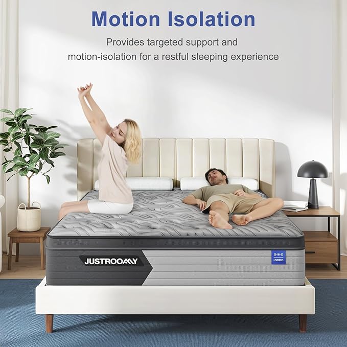 Firm Queen Size Mattress 12 Inch Hybrid Queen Mattress with Gel Memory Foam-Cooling Ice Silk Top, Support&Back Pain Relief, Individual Pocket Spring, CertiPUR-US Certified Mattress in a Box
