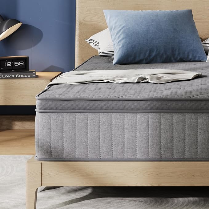 Avenco 10 Inch Full Size Mattress, Hybrid Mattress with Smarts Coil™ Pocket Springs for Targeted Support and NanoGel™ Memory Foam for Cool Night Sleep & Motion Isolation, CertiPUR-US Certified