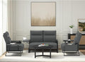 Modular Cloud Sectional Couches for Living Room, Faux Leather Loveseat & Accent Chairs Set of 2, Upholstered Sectional Sofa Set for Office, Gray