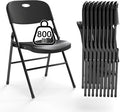 100 Pack Folding Chair, 800 Weight Limit Heavy Duty Plastic Folding Chair Portable Seating for Indoor Outdoor Events, Wedding, Party, Restaurant, Meeting Room Black