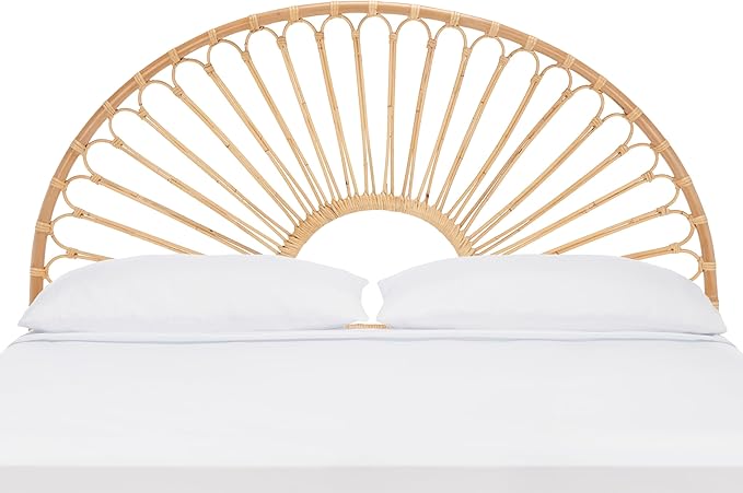 SAFAVIEH Home Collection Faris Natural Rattan Arched Queen Size Headboard