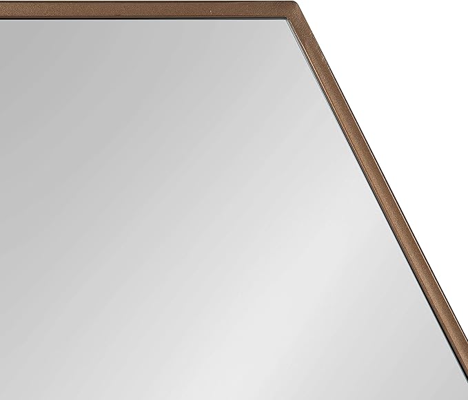 Kate and Laurel McNeer Modern Wall Mirror, 22 x 25, Bronze, Geometric Hexagon Mirror for Wall