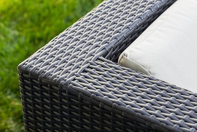 Outdoor Patio Furniture with 6-inch Thick Rainshield Cushions, No-Assembly 7-Piece All-Weather Wicker Sectional Set (Supercrylic Gray)