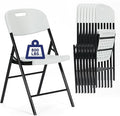 8 Pack Thicker 800 LBS White Folding Chairs, Commercial Grade Folding Chair, Foldable Chairs for Events