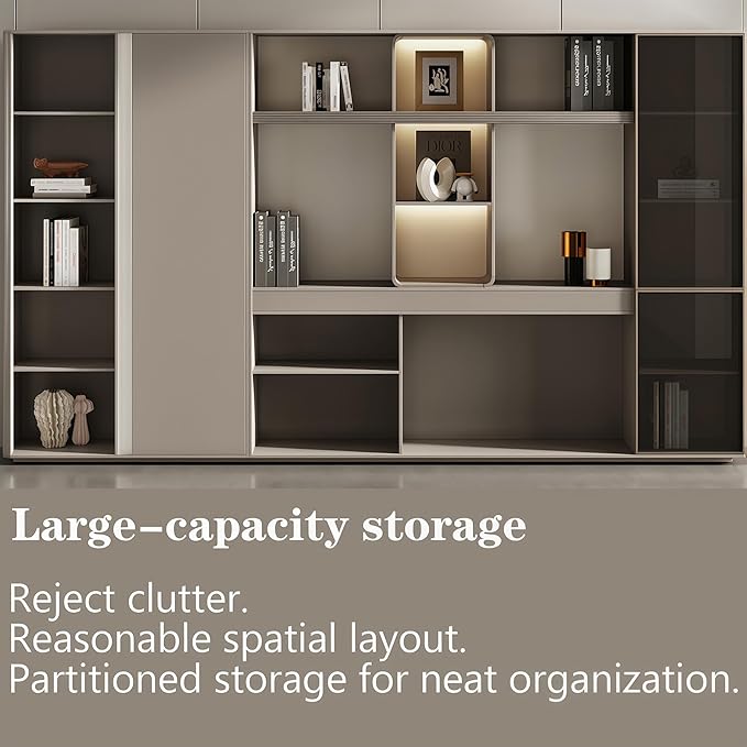 L Shaped Executive Desk, 118.1 inch Large Executive Computer Desk Set Drawers and Lockable, Power Socket and USB Port Storage, Without Desk or Computer Chair (Filing Cabinet)
