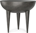 SIMPLIHOME Otto Cast Aluminum Side Table in Graphite, 21-inch Round, Rust-Resistant Metal Accent Table for Living Room, Bedroom, Fully Assembled