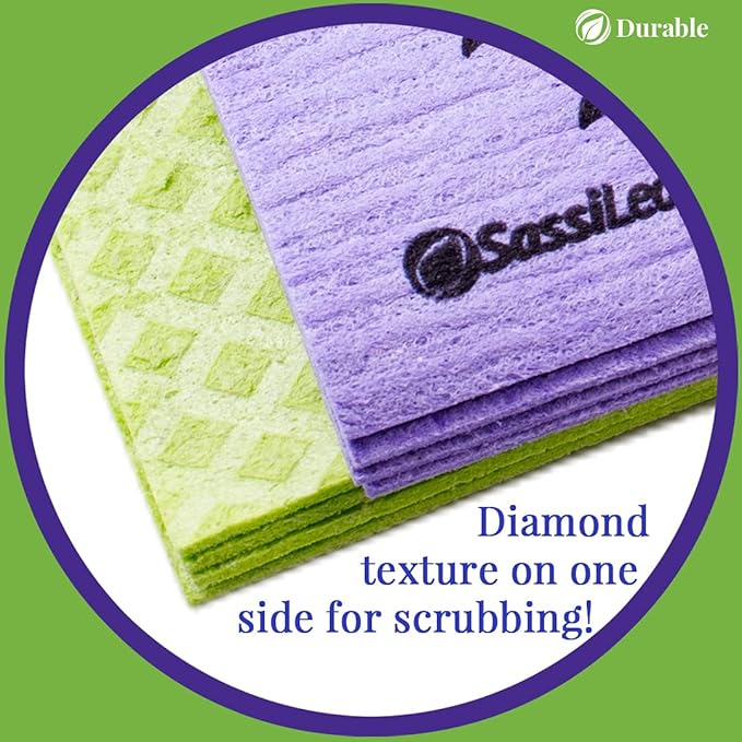 Swedish Dishcloth Cellulose Sponge Cloth, Absorbent, Reusable, Eco-Friendly, Set of 8