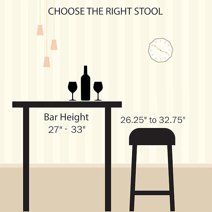 Lavish Home Swivel Bar Stools - Set of 2 Adjustable Barstools for Counter or Bar Height with Round Wood Seat and Iron Tube Frame for Kitchen (Brown)