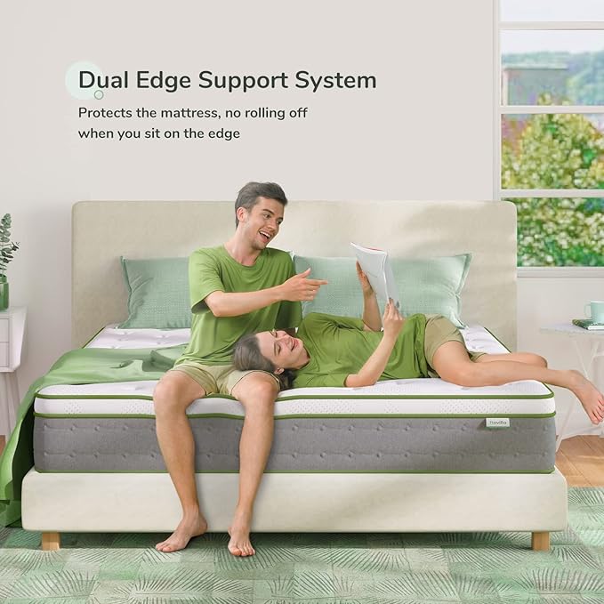 Novilla King Size Mattress, 10 Inch Hybrid Pillow Top King Mattress in a Box with Gel Memory Foam & Individually Wrapped Pocket Coils Innerspring for a Cozy & Peaceful Sleep