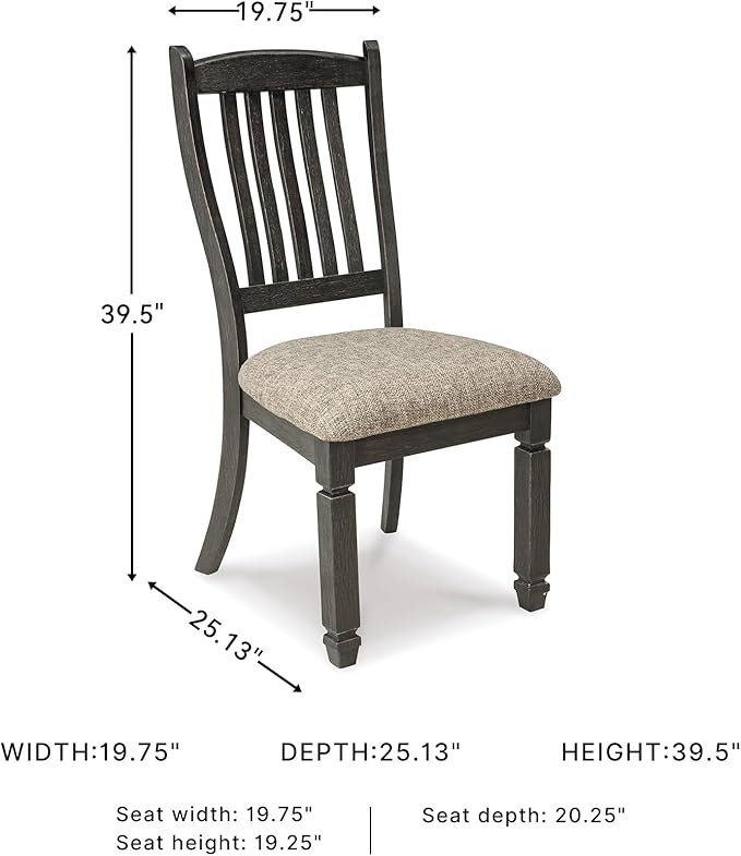 Signature Design by Ashley Tyler Creek 19.25" Dining Room Upholstered Chair, 2 Count, Antique Black