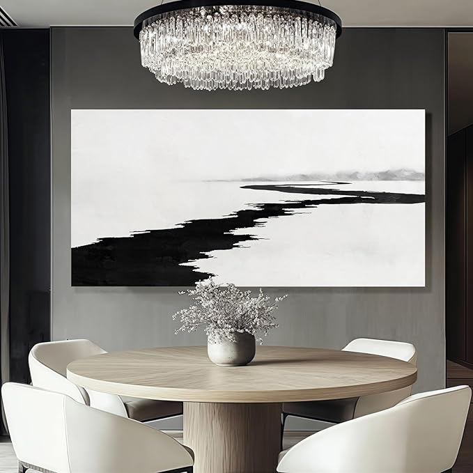 SDYA Simple Decorative Pictures Modern Home Decor 58x29 Abstract Wall Art for Living Room Kitchen Artwork Black Photo Prints