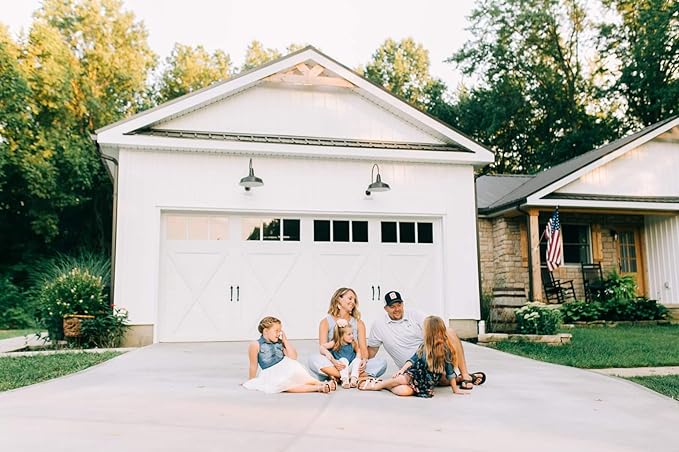 Steel Lighting Co. Gardena Barn Light | Outdoor Wall Mounted | 16" Dome | 16" Gooseneck | Farmhouse Light Made in America | White Exterior/White Interior