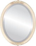 OVALCREST Oval Beveled Wall Mirror for Home Decor - Athena Style - Taupe - 26" x 20" Outside Dimensions