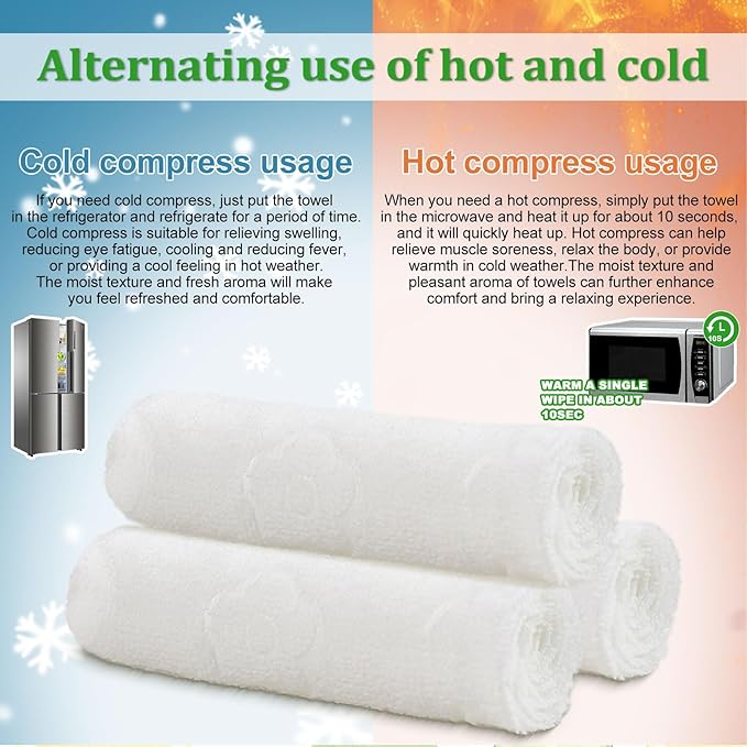 Moist Cotton Towel Bulk Moist Towelettes Individually Wrapped,White Towel Services,Refreshment Pre Moistened Towels for Dentist Travel Sport Party Hotel 20，Lavender,Green tea, Lemon and Cucumber