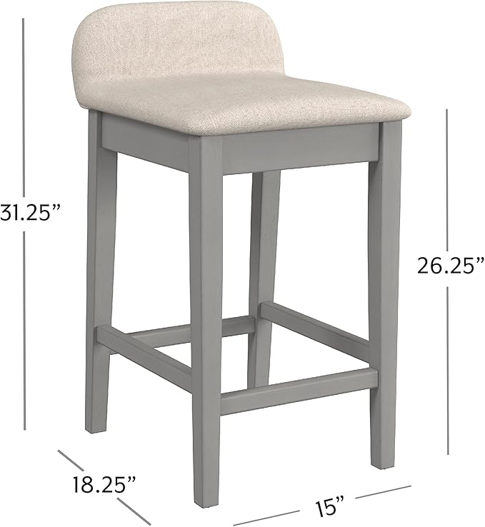 Hillsdale Furniture Maydena Wood Counter Height Stool, Distressed Gray