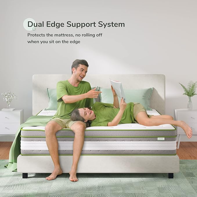 Novilla Queen Mattress, 12 Inch Hybrid Pillow Top Queen Size Mattress in a Box with Gel Memory Foam & Individually Wrapped Pocket Coils Innerspring for a Cozy & Peaceful Sleep
