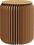 Folding Stool - 17Inch Home Furniture 660lb Load Capacity Foldable Paper Stool - Eco-Friendly Kraft Paper Honeycomb Design,Foldable to 1.2",Brown Modern Minimalist Stool for Living Room(Brown)
