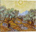 Wieco Art Olive Trees with Yellow Sky and Sun Canvas Print of Vincent Van Gogh Famous Oil Paintings Reproduction Classic Pictures Artwork Canvas Prints Wall Art for Home Decorations