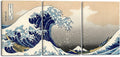 Wieco Art Great Wave of Kanagawa Katsushika Hokusai 3 Piece Modern Canvas Prints Artwork Abstract Pictures Paintings on Canvas Wall Art for Home Office Decorations Wall Decor