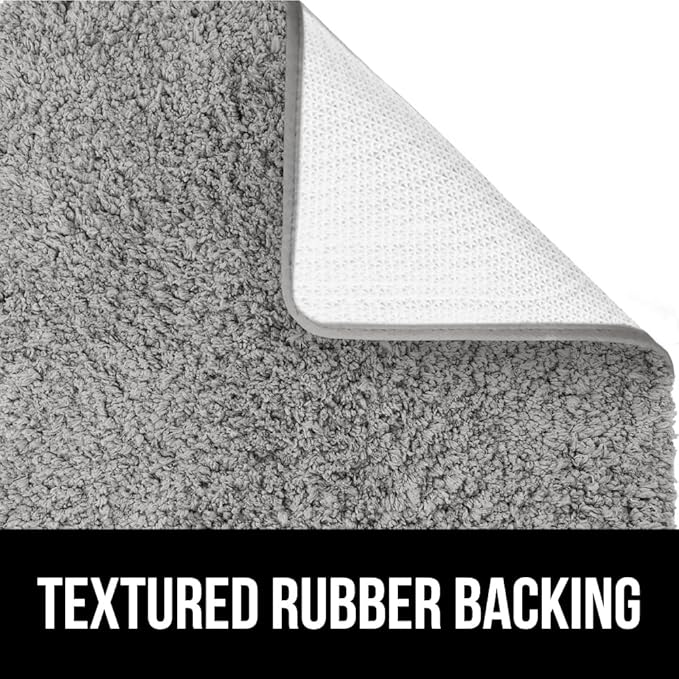 GORILLA GRIP Bathroom Rugs, Ultra Soft Absorbent Mat, Thick Plush Bath Rug, Machine Washable, Microfiber Quick Dry, Mats for Shower, Bathtub and Floor, Home Decor Accessories, 24x17, Gray