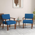 Giantex Modern Accent Chair Set of 2, Linen Living Room Arm Chair w/Soft Padded Seat & Backrest, Rubber Wood Frame, Mid Century Upholstered Reading Chair for Living Room, Bedroom, Reception, Grey