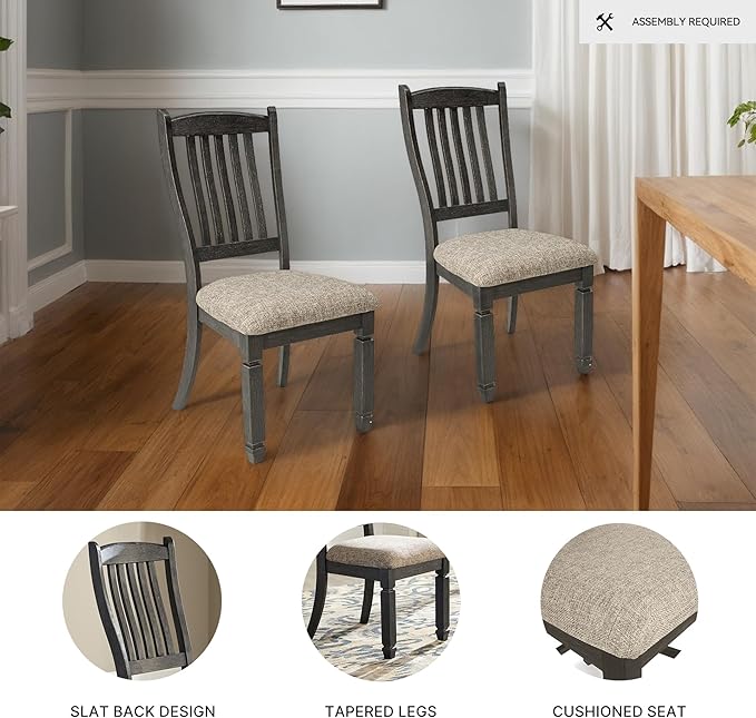 Signature Design by Ashley Tyler Creek 19.25" Dining Room Upholstered Chair, 2 Count, Antique Black