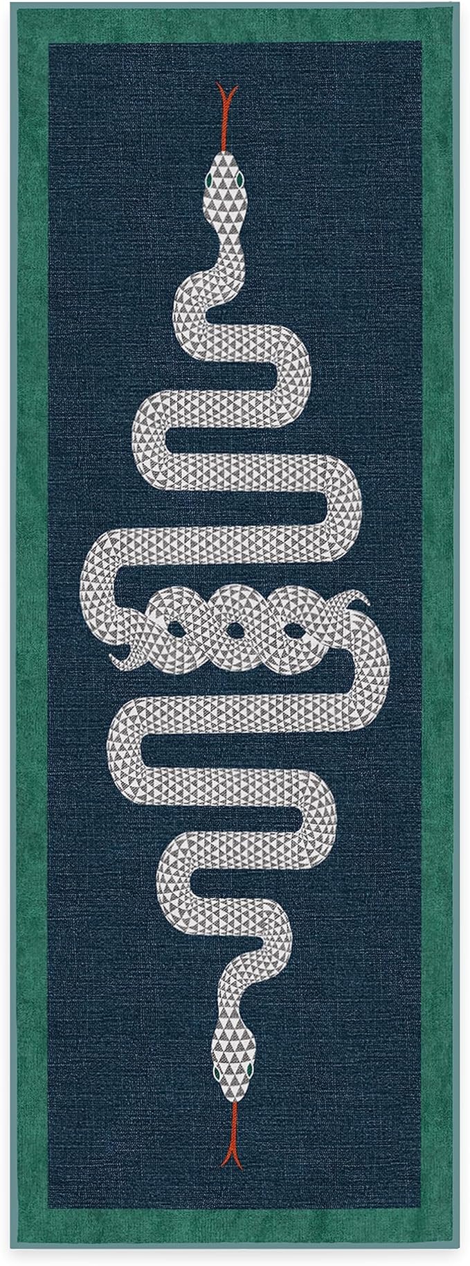RUGGABLE x Jonathan Adler Machine Washable Modern Runner Rug – Venom Sapphire 2.5x7, Stain-Resistant, Non-Slip – Washable Rug for Hallway, Entryway, Living Room & Kitchen–with Cushioned Pad