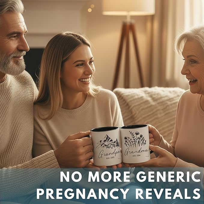 Christmas Gifts For First Time Grandparents, Promoted To Grandma And Grandpa Mugs Est 2026, Grandparents Baby Announcement, Pregnancy Announcement Mug, Grandparent To Be Gifts, New Grandparent Gift