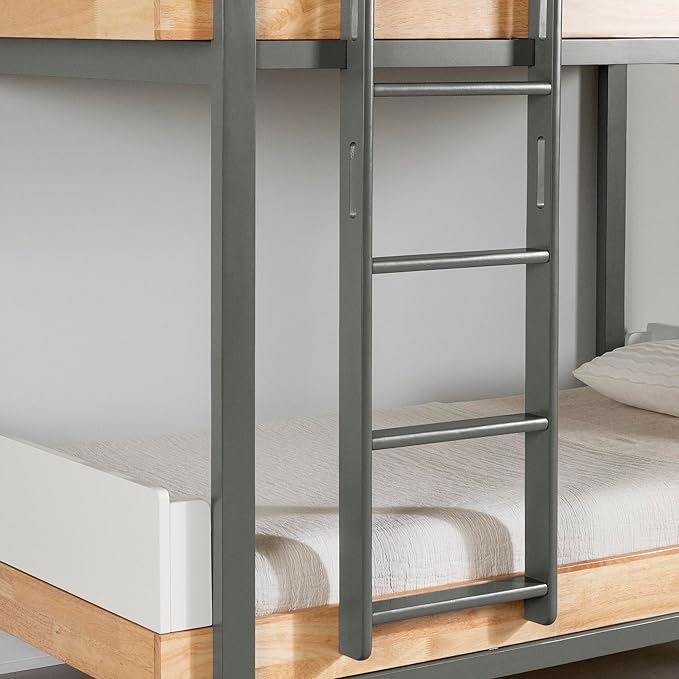 South Shore Furniture Bebble Bunk Bed, Twin, Natural and Gray