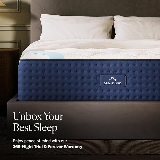 DreamCloud Premier 13" Cal King Mattress - Luxury Hybrid Memory Foam - 365 Night Trial - Premium Pressure-Relieving Layers - Forever Warranty - Mattress in a Box - CertiPUR-US Certified