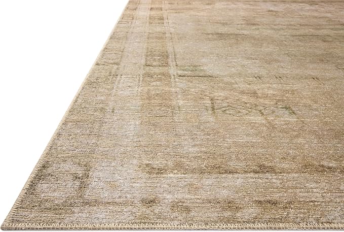 Loloi Amber Lewis Cambria Collection CBR-04 Natural/Jade 2'-6" x 9'-6" Runner Rug Jute, Neutral, Vintage Style, Antique Tone, Living, Bedroom, Dining, Carpet