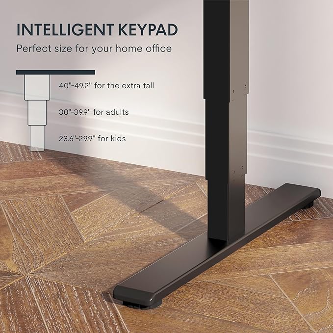 FLEXISPOT E6 3 Stages Dual Motor Electric Standing Desk 48x30 Inch Whole-Piece Board Height Adjustable Electric Sit Stand Desk(Black Frame + Brown Wood Grain Desktop, 2 Packages)