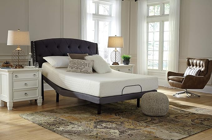 Signature Design by Ashley Full Size Chime 10 Inch Medium Firm Memory Foam Mattresswith Green Tea & Charcoal Gel for Pressure Relief, Fiberglass Free, Mattress In A Box