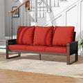 Patio Furniture 3 Seater Sofa Cedar Wood Indoor&Outdoor Couch, Outside Deep Seat High Back Porch Sofa