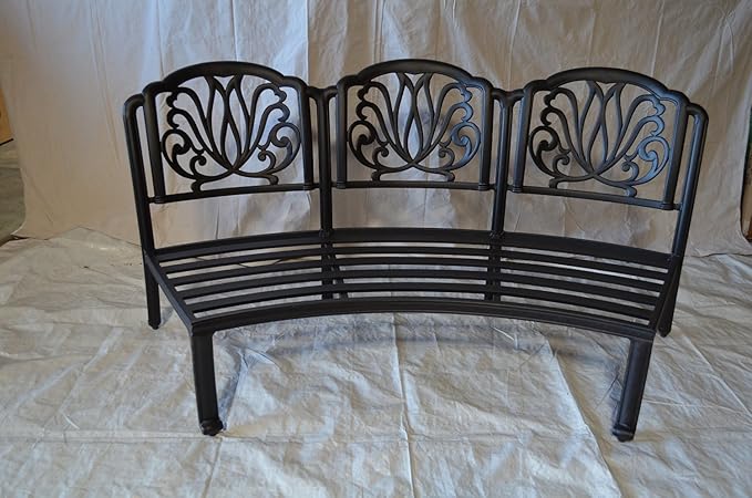 Elizabeth Cast Aluminum Powder Coated 3pc Curved Sofa Seating Set - Antique Bronze Finish