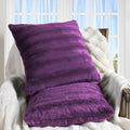 Cheer Collection Faux Fur Throw Pillows - Decorative Pillows for Couch, Bed Throw Pillows, Purple Accent Pillows for Bedroom or Living Room Aesthetic, Set of 2 Furry Throw Pillows, 18”x18”