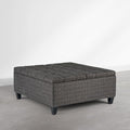 SIMPLIHOME Harrison Coffee Table Storage Ottoman - 36 inch Wide Upholstered Tweed Look Fabric Square Ottoman in Warm Dark Charcoal Melange, Transitional Ottoman for Living Room with Split Lift-Up Lid
