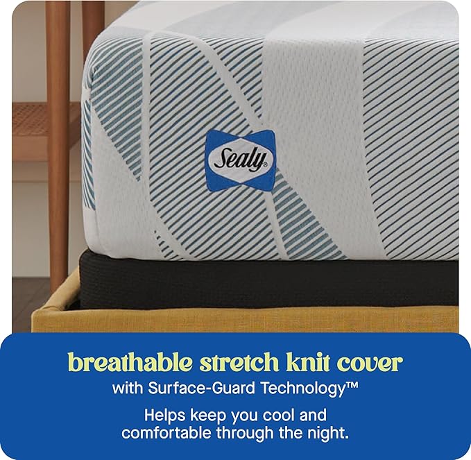 Sealy Dreamlife 10” Hybrid Mattress-in-a-Box, California King, SealyComfort Gel Memory Foam, SealyResponsive Encased Coils, Surface-Guard Technology